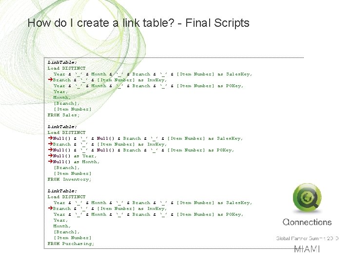 How do I create a link table? - Final Scripts Link. Table: Load DISTINCT