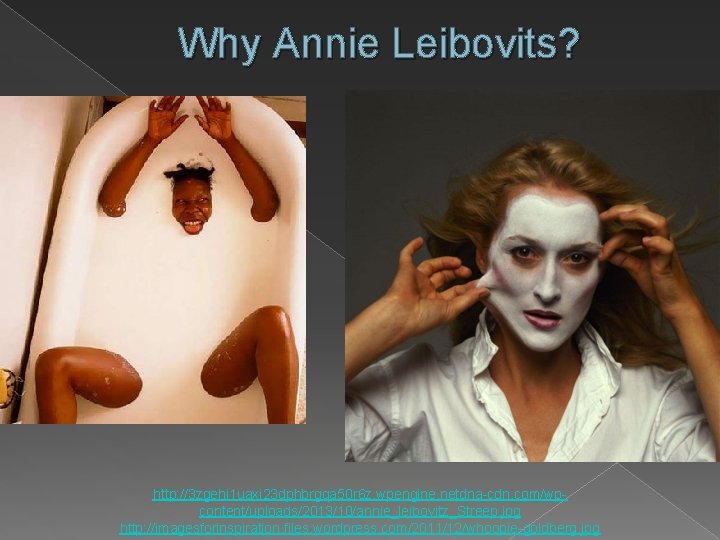 Why Annie Leibovits? http: //3 zgehi 1 uaxi 23 dphbrgqa 50 r 6 z.