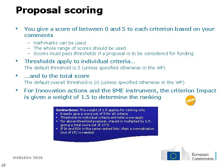 Proposal scoring • You give a score of between 0 and 5 to each