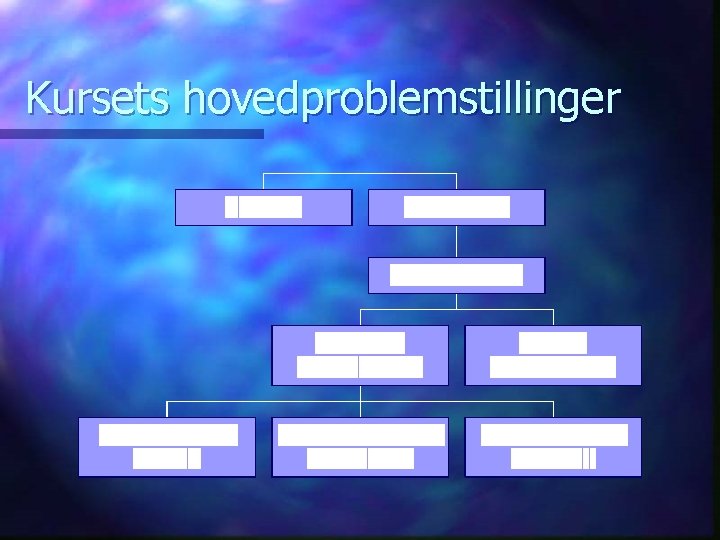 Kursets hovedproblemstillinger 