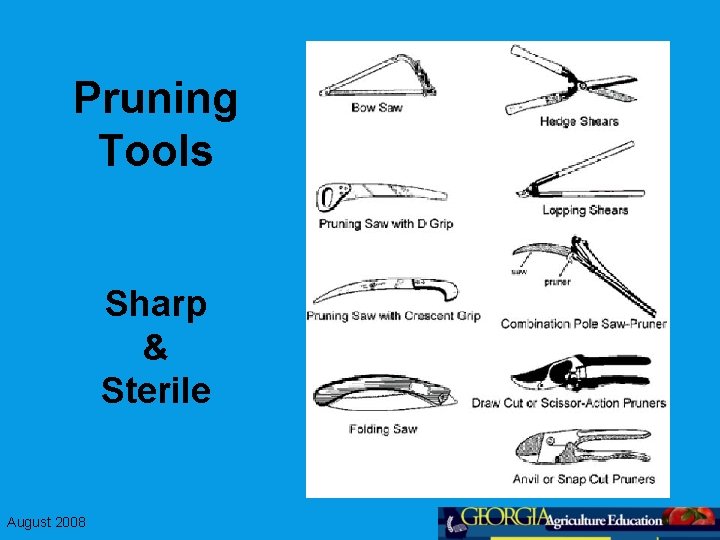 Pruning Tools Sharp & Sterile August 2008 