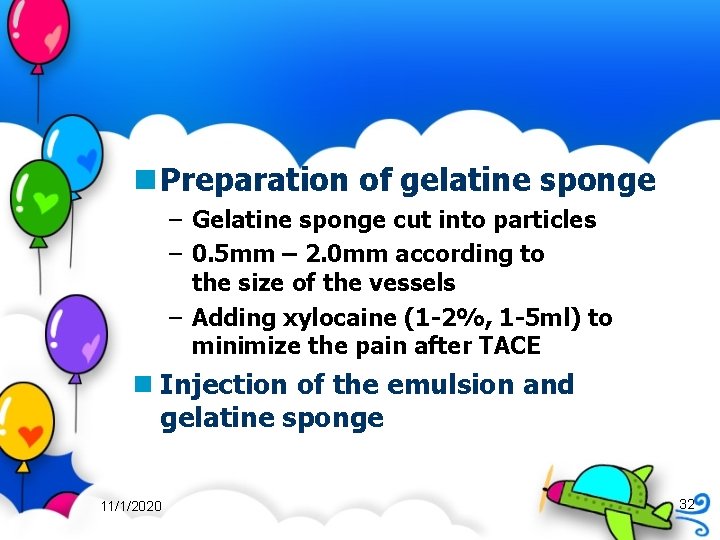 n Preparation of gelatine sponge – Gelatine sponge cut into particles – 0. 5