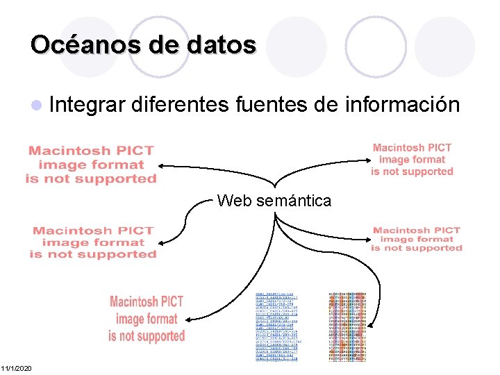 Océanos de datos l Integrar diferentes fuentes de información Web semántica 11/1/2020 