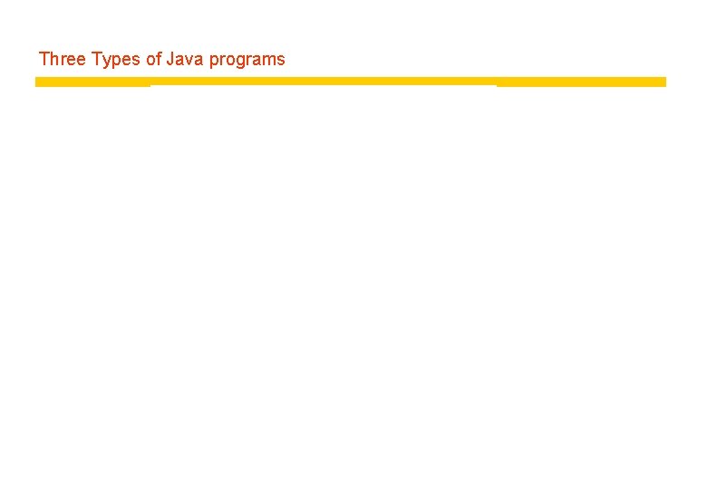 Three Types of Java programs 