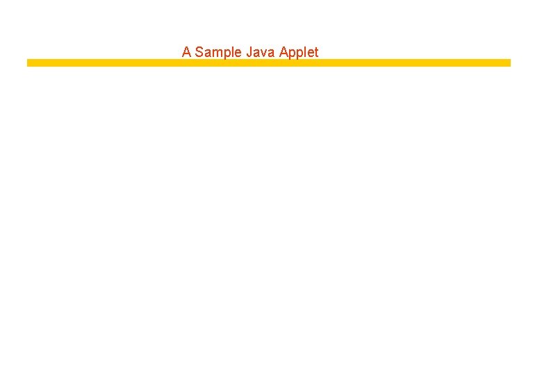 A Sample Java Applet 