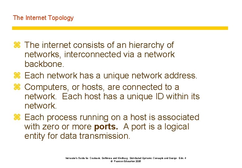 The Internet Topology z The internet consists of an hierarchy of networks, interconnected via