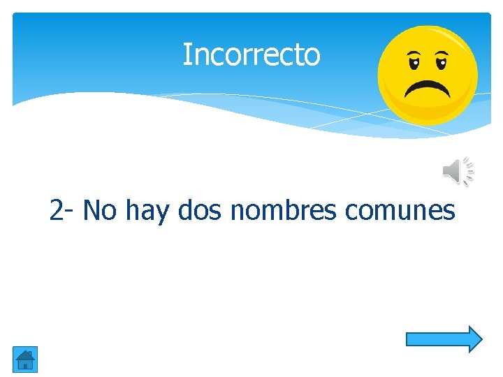 Incorrecto 2 - No hay dos nombres comunes Incorrecto 2 - No hay dos nombres comunes