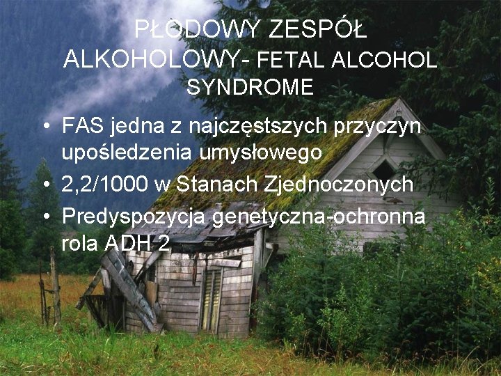 PŁODOWY ZESPÓŁ ALKOHOLOWY- FETAL ALCOHOL SYNDROME • FAS jedna z najczęstszych przyczyn upośledzenia umysłowego