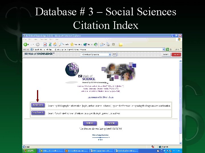 Database # 3 – Social Sciences Citation Index 