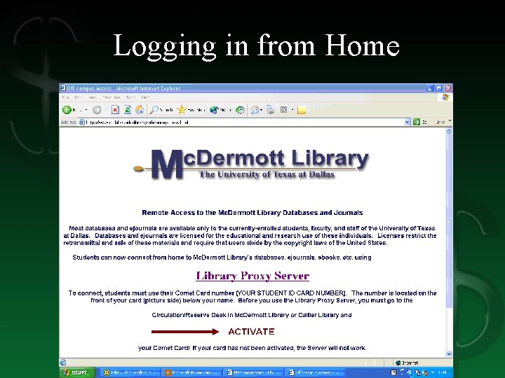 Logging in from Home 