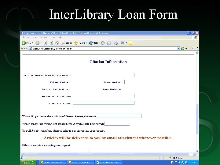 Inter. Library Loan Form 