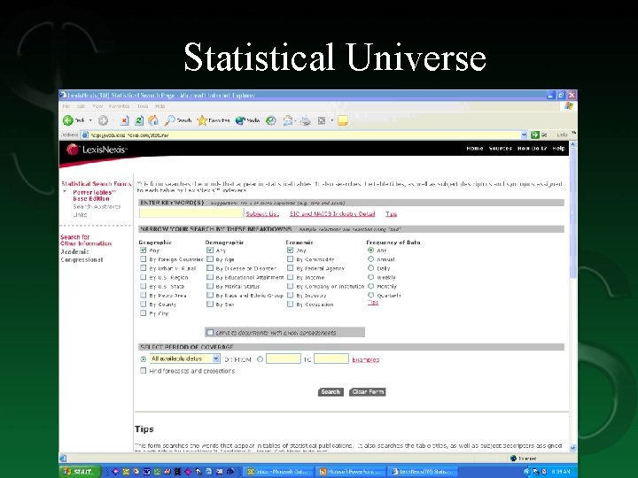 Statistical Universe 