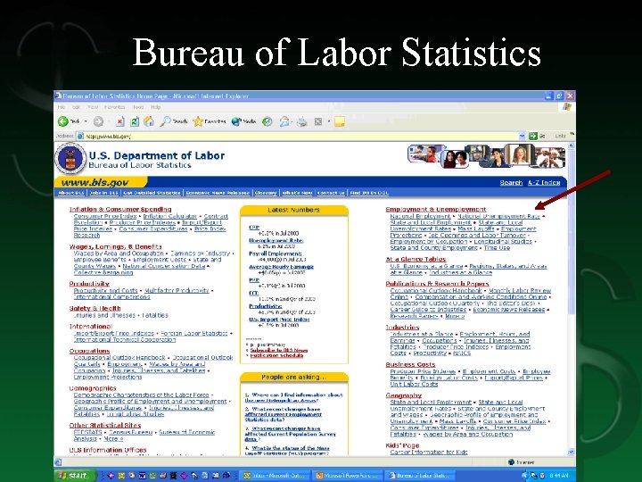 Bureau of Labor Statistics 