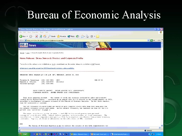 Bureau of Economic Analysis 