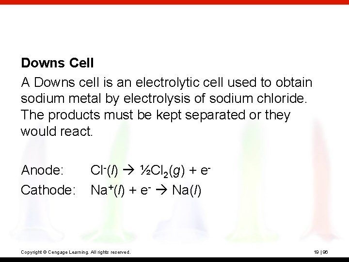 Downs Cell A Downs cell is an electrolytic cell used to obtain sodium metal