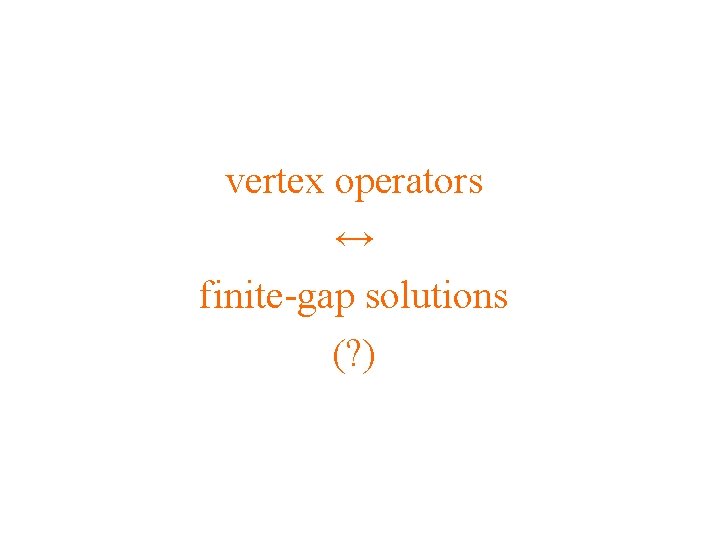 vertex operators ↔ finite-gap solutions (? ) 