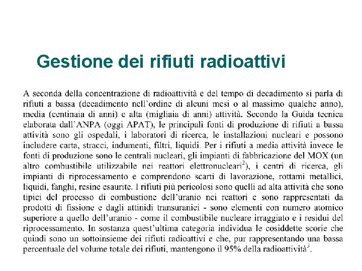 Gestione dei rifiuti radioattivi 