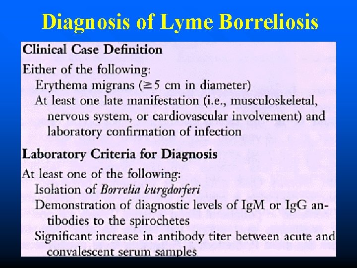 Diagnosis of Lyme Borreliosis 