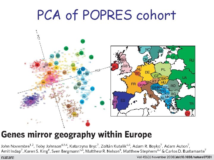 PCA of POPRES cohort 