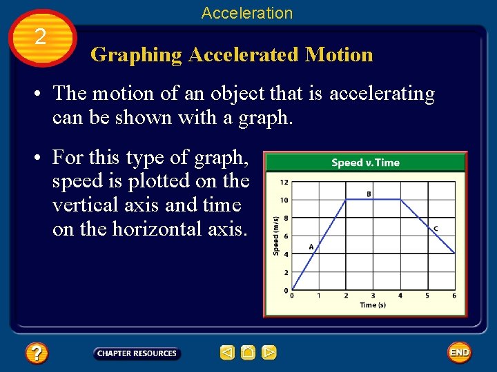 Acceleration 2 Graphing Accelerated Motion • The motion of an object that is accelerating