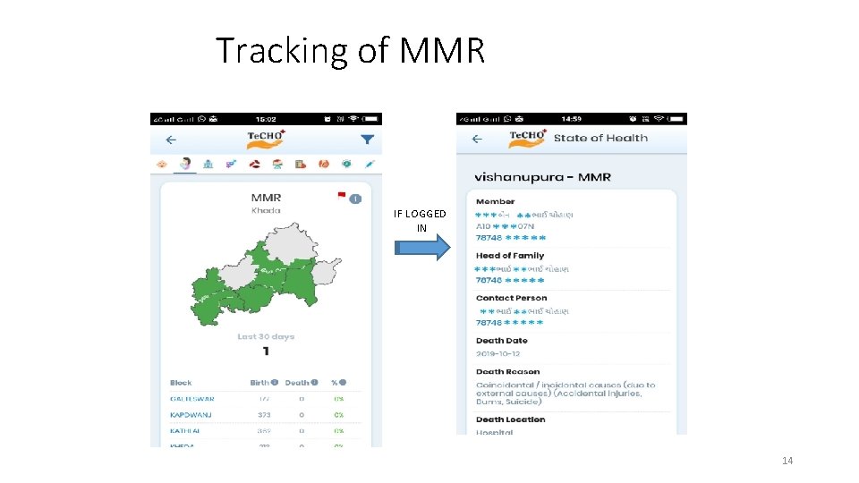 Tracking of MMR IF LOGGED IN 14 