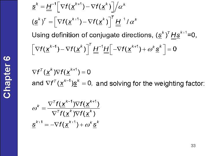 Chapter 6 and solving for the weighting factor: 33 