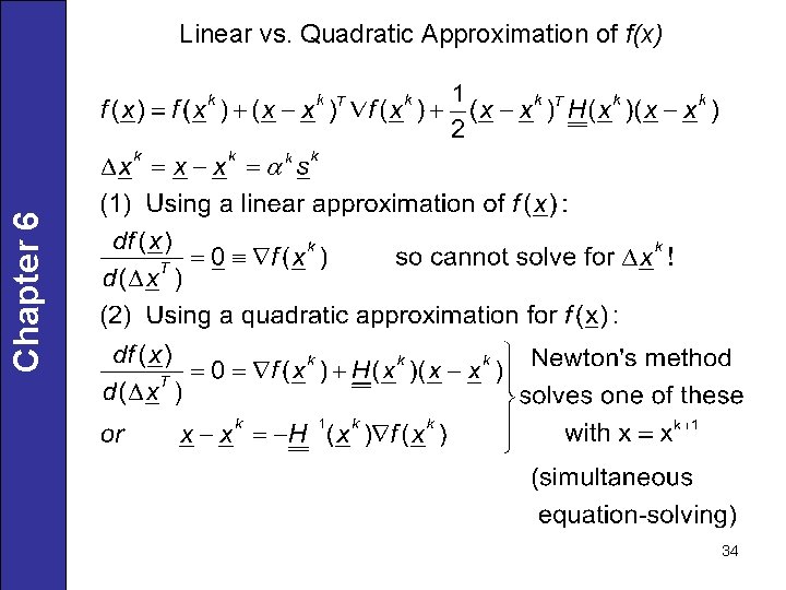 Chapter 6 Linear vs. Quadratic Approximation of f(x) 34 