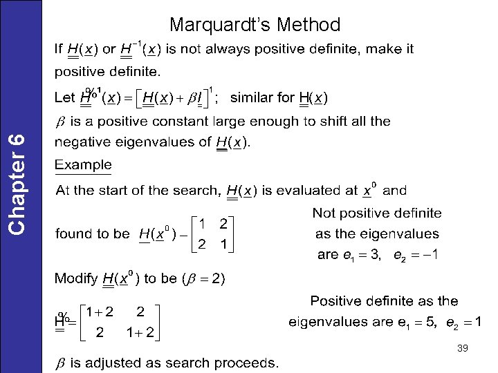 Chapter 6 Marquardt’s Method 39 