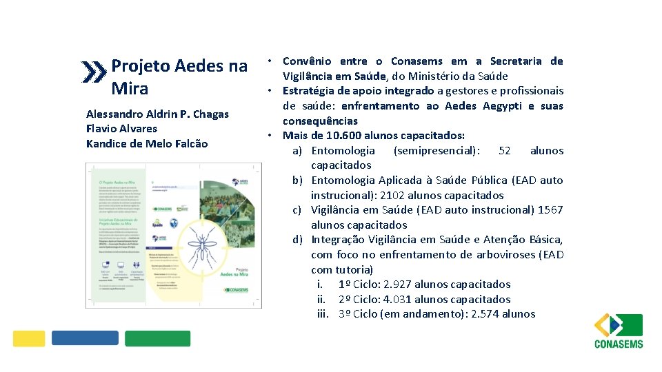 Projeto Aedes na Mira Alessandro Aldrin P. Chagas Flavio Alvares Kandice de Melo Falcão