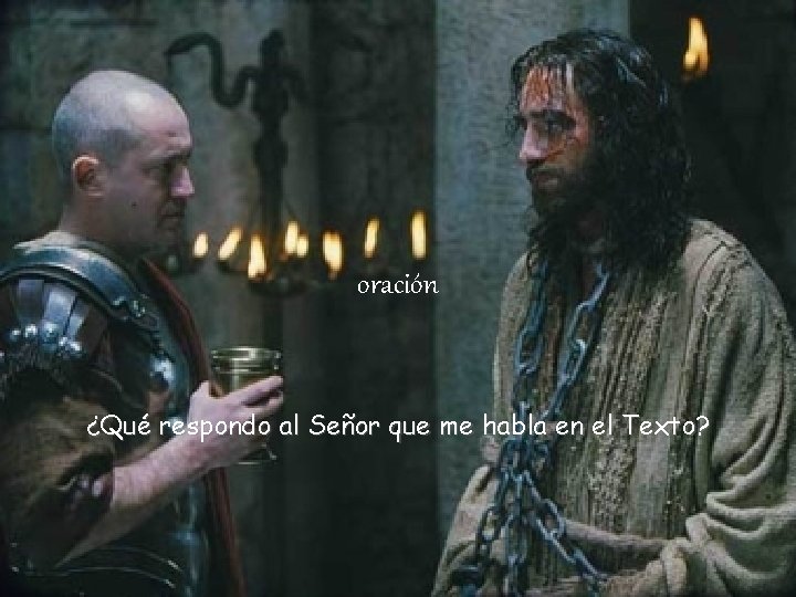 oración ¿Qué respondo al Señor que me habla en el Texto? 