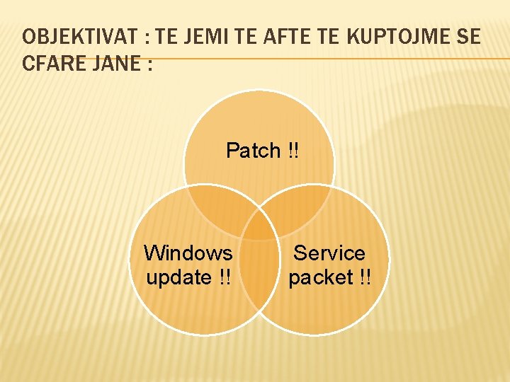 OBJEKTIVAT : TE JEMI TE AFTE TE KUPTOJME SE CFARE JANE : Patch !!