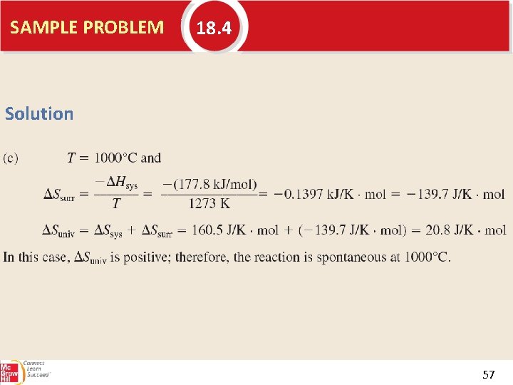 SAMPLE PROBLEM 18. 4 Solution 57 