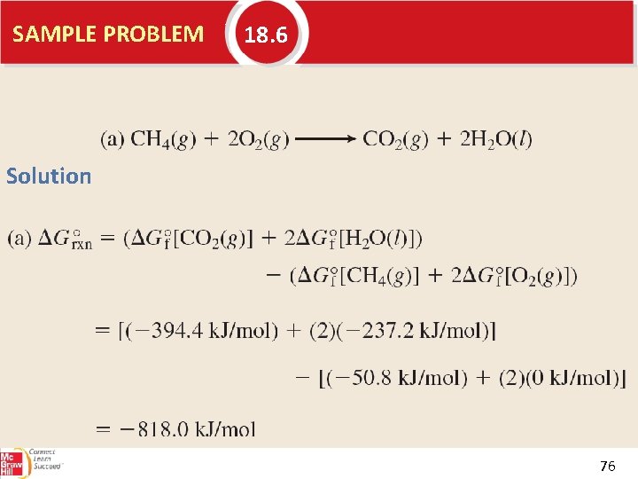 SAMPLE PROBLEM 18. 6 Solution 76 