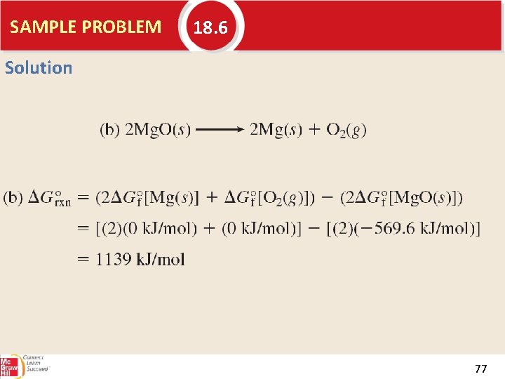 SAMPLE PROBLEM 18. 6 Solution 77 