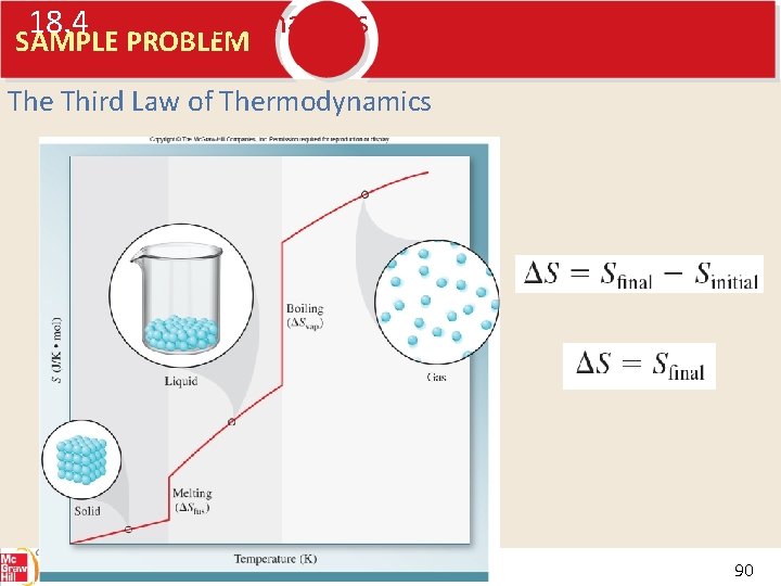 18. 4 Entropy Changes in the Universe SAMPLE PROBLEM The Third Law of Thermodynamics