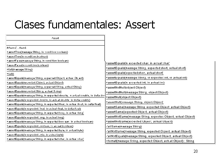 Clases fundamentales: Assert 20 