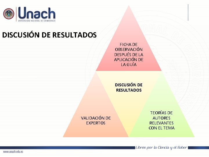 DISCUSIÓN DE RESULTADOS FICHA DE OBSERVACIÓN DESPUÉS DE LA APLICACIÓN DE LA GUÍA DISCUSIÓN