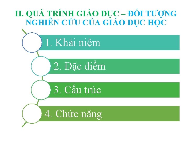 II. QUÁ TRÌNH GIÁO DỤC – ĐỐI TƯỢNG NGHIÊN CỨU CỦA GIÁO DỤC HỌC