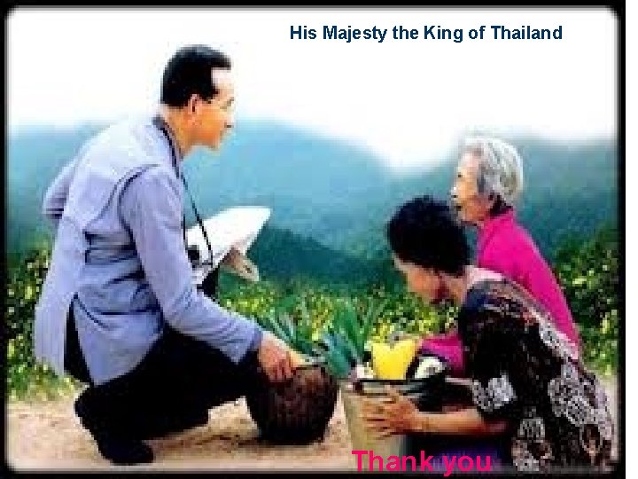 His Majesty the King of Thailand Thank you 