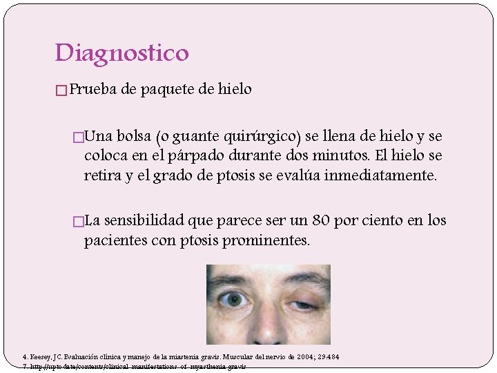 Diagnostico � Prueba de paquete de hielo �Una bolsa (o guante quirúrgico) se llena