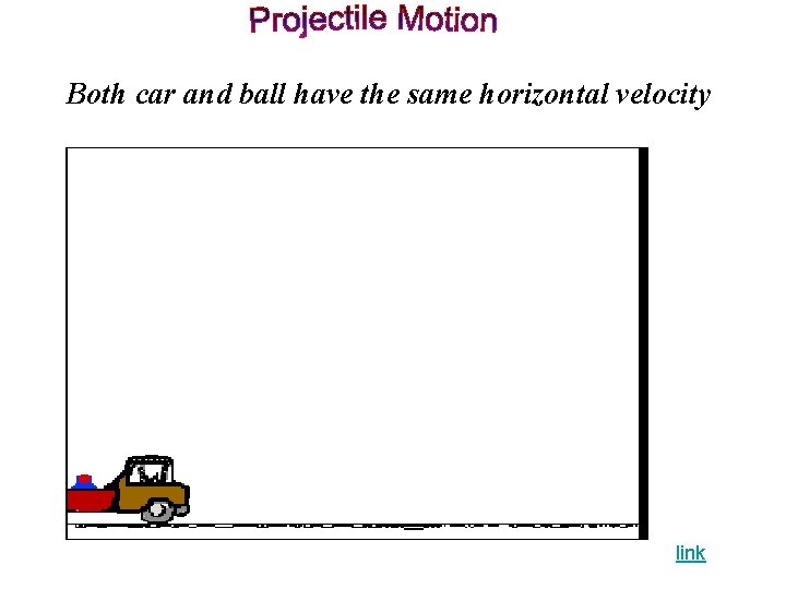 Both car and ball have the same horizontal velocity link 