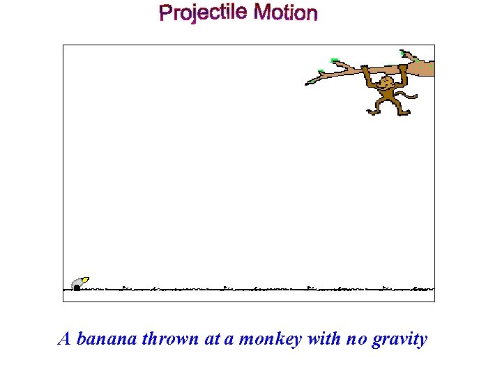 A banana thrown at a monkey with no gravity 