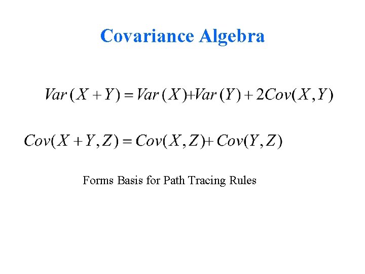 Covariance Algebra Forms Basis for Path Tracing Rules 