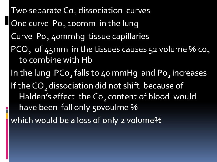 Two separate Co 2 dissociation curves One curve Po 2 100 mm in the
