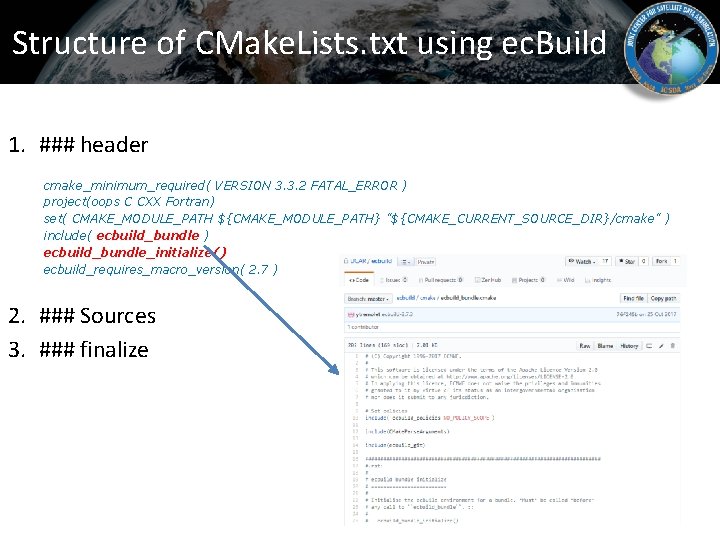 Structure of CMake. Lists. txt using ec. Build 1. ### header cmake_minimum_required( VERSION 3.