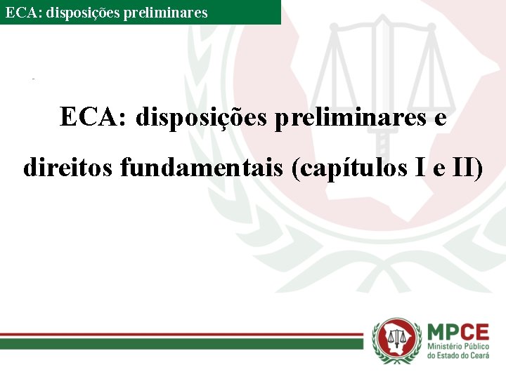 ECA: disposições preliminares e direitos fundamentais (capítulos I e II) 