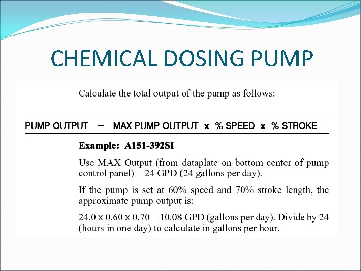 CHEMICAL DOSING PUMP 