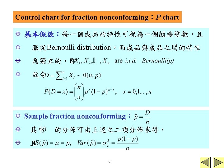 Ch 6 Control Charts for Attributes Attribute control