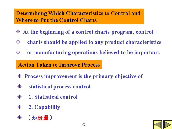 Determining Which Characteristics to Control and Where to Put the Control Charts At the