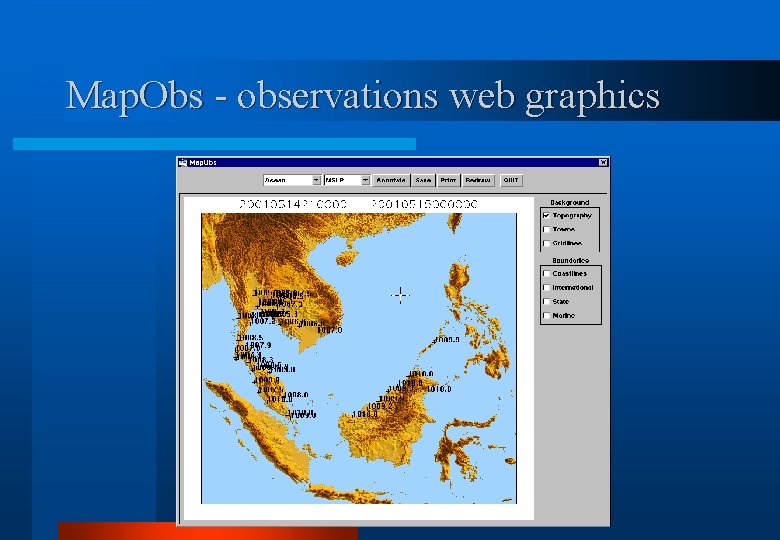 Map. Obs - observations web graphics 